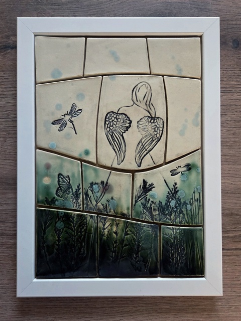Mozaika ceramiczna - anioł